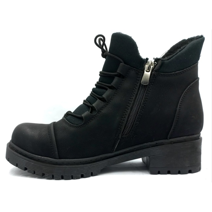 PUNTO 237104 Siyah 5 Cm Fermuarlı Kadın Bot