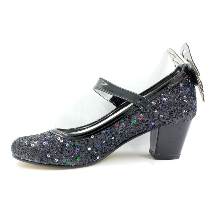 Mini Women Siyah Kız Çocuk Topuklu Abiye Ayakkabı