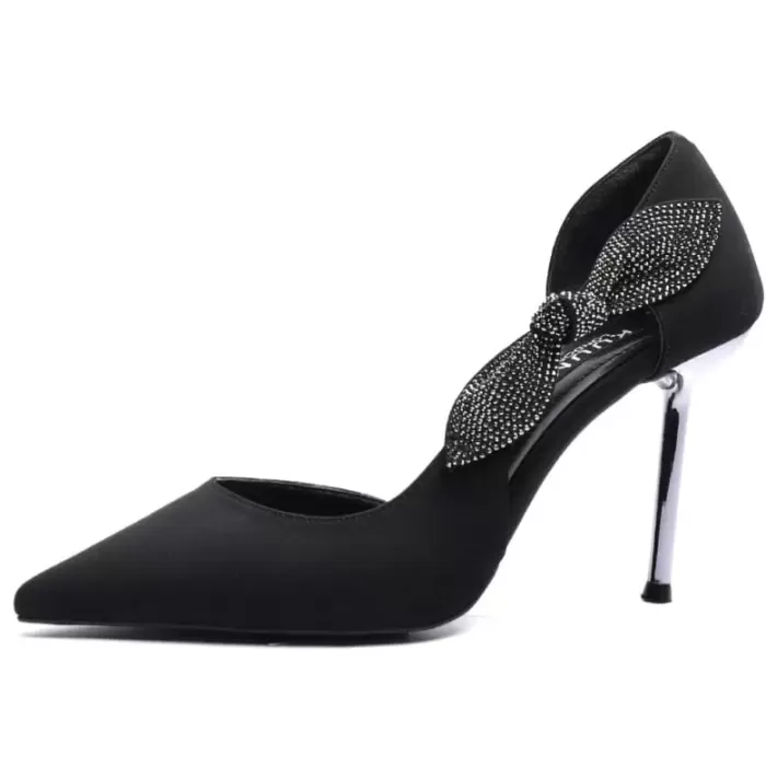Kuum K25-820, Siyah Stiletto 9 Cm Kadın Abiye Ayakkabı
