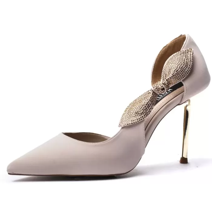 Kuum K25-820 Bej Stiletto 9 Cm Kadın Abiye Ayakkabı