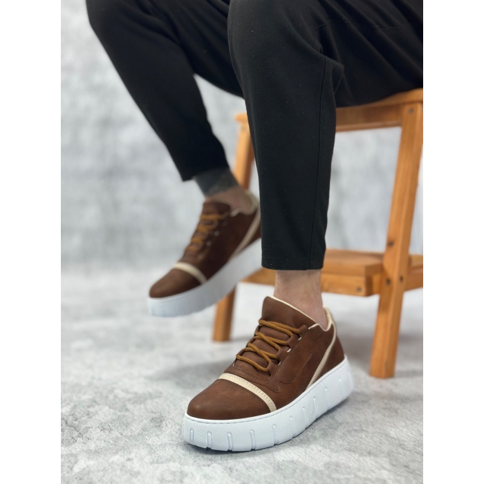 ET0666 Taba Yüksek Taban Erkek Günlük Ayakkabı