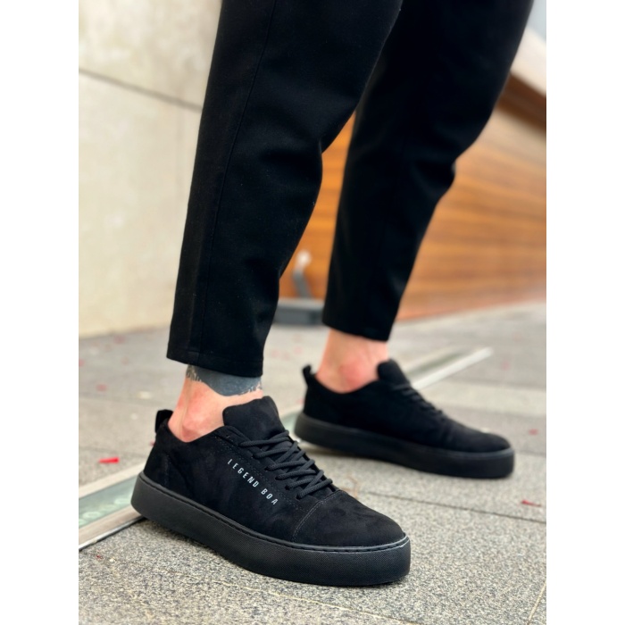 ET0104 Bağcıklı Siyah Süet Spor Klasik Erkek Ayakkabı