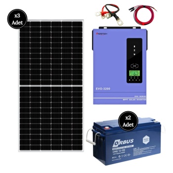 Solar Sanal Market 3 kW Büyütülebilir Lityum Eco Solar Paket