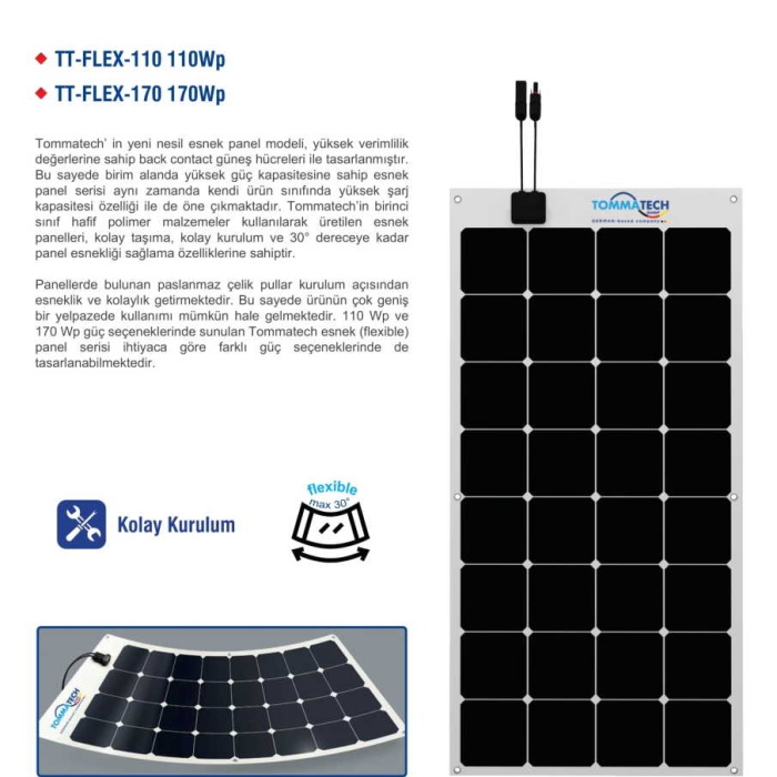 Tommatech 110 Watt Esnek Panel