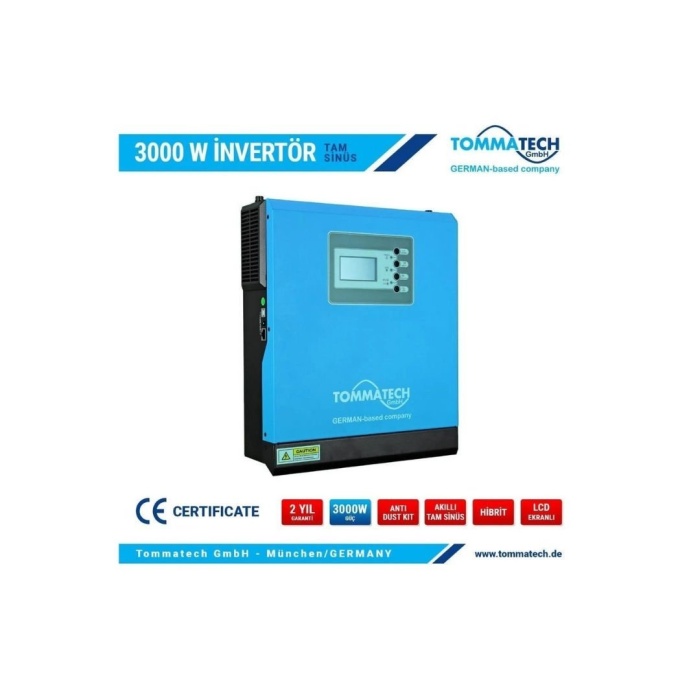 Tommatech New K Serisi 3 KW 3000 W WATT 24V Akıllı Inverter