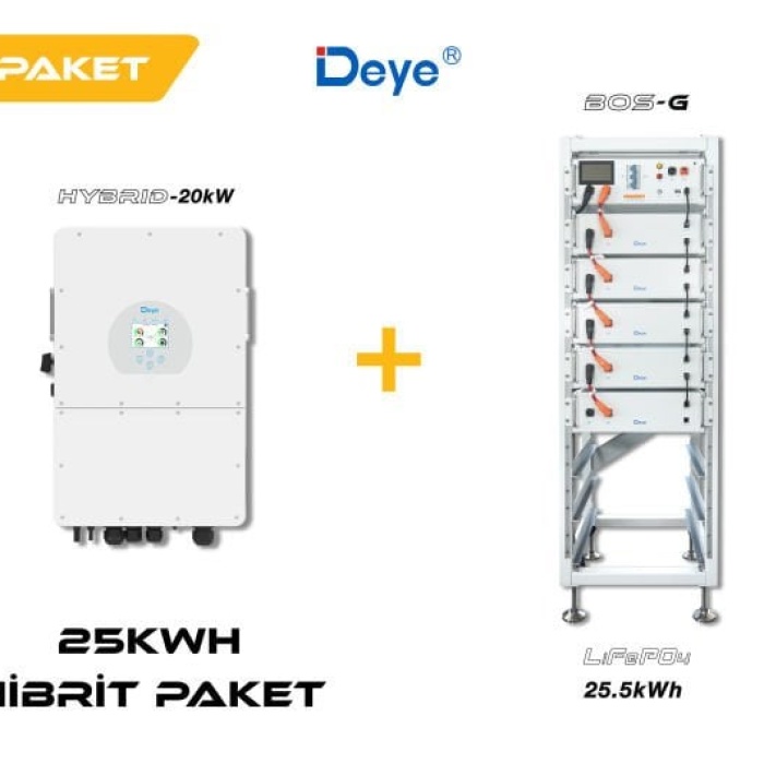 DEYE 25 kWh Hibrit Paketi (High Voltage)