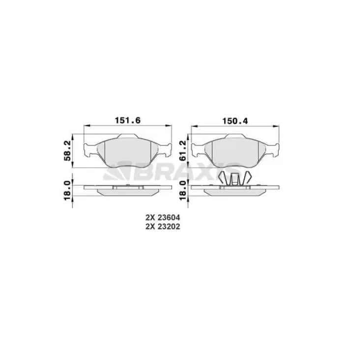 FORD ON FREN BALATASI FIESTA IV / V 9508  FUSION 0212 KA 1,6 0308  MAZDA 121 III 03- ABSLI 1101462 F