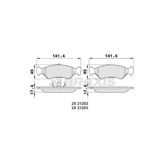 FORD ON FREN BALATASI FIESTA 89-02 FORD KA 9608 MAZDA 121 III 9603 271587 FREN BALATASI BRAXIS AA002
