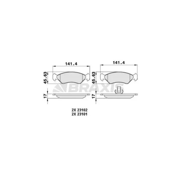 FORD ON FREN BALATASI FORD MAZDA FIESTA III K 121 1013843 FREN BALATASI BRAXIS AA0046 DELPHI LP1603,