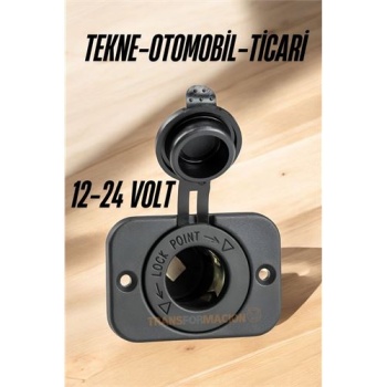  12-24 Volt Çakmak Giriş Soket Tekne Oto Kamyonet Soketi Marine Tip Soket