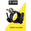  Motosiklet Bisiklet Kilidi 18 mm 5 Kademe Şifreli Çelik Halat