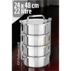  Sefer Tası Yemek Kabı Paslanmaz Çelik 4 Katlı 24 cm 5.5 LİTRE