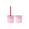 OiOi Ham+Hüp Pipetli Silikon Bardak Seti Pinky Pink / Velvet Rose