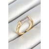 Pirinç Makara Figürlü Zirkon Taşlı Gold Renk Ayarlanabilir Kadın Yüzük - TJ-BYK3782