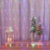 BUFFER® 1x2 Metre Dekoratif File Ağ Perde 192 LED 8 Animasyonlu Farklı Işık Modu RGB Fişli
