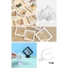 BUFFER® 7x7 cm Standlı 3D Takı Ziynet Hatıra Koleksiyon Saklama Kutusu Şeffaf Film Çerçevesi
