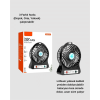 USB Girişli Taşınabilir Masaüstü Mini Fan – 3 Kademeli Hız, Şarjlı, Işıklı, Sessiz Çalışma