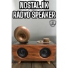 Bluetooth Hoparlör Ahşap Klasik Retro Gramofon Bluetooth Müzik Kutusu