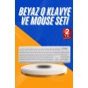 Kablosuz Klavye Mouse Seti Beyaz Q Klavye Tüm Cihazlara Uyumlu