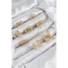 Pirinç Sarmal Ve Yıldız Model Gold Renk Kadın Yüzük Kombin Set - TJ-BYK3813