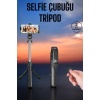 Tripod Kablosuz Bluetooth Bağlantılı Selfie Çubuğu 360 Derece Dönebilen