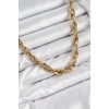 316L Çelik Halat Model Gold Renk Kadın Kolye - TJ-BKO10481