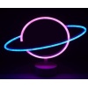 Neon Işıklı Satürn Lamba Pil+Usb