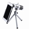 Iphone 5 5S - Iphone 4 4S Için Alüminyum 14X Optik Zoom Yakından Görüntü Çekme Dürbün