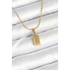 316L Çelik Gold Renk Mini Külçe Altın Model Kolye - TJ-BKO10603