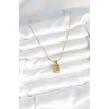 316L Çelik Gold Renk Mini Külçe Altın Model Kolye - TJ-BKO10603