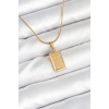 316L Çelik Gold Renk Külçe Altın Model Kolye - TJ-BKO10604