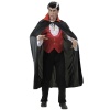 Kırmızı Yakalı Siyah Dracula Pelerin 120 cm