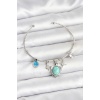Caretta Caretta Charmlı Gümüş Renk Kadın Bileklik - TJ-BB8034
