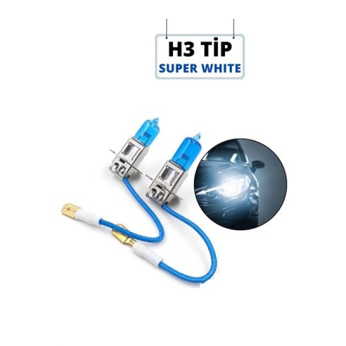  H3 Tip Beyaz Işık Far Ampül Seti
