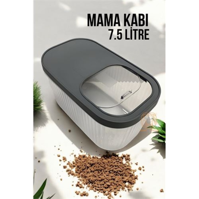  Kedi ve Köpek Mama Saklama Kabı Sürgülü Kapaklı 7.5 Litre