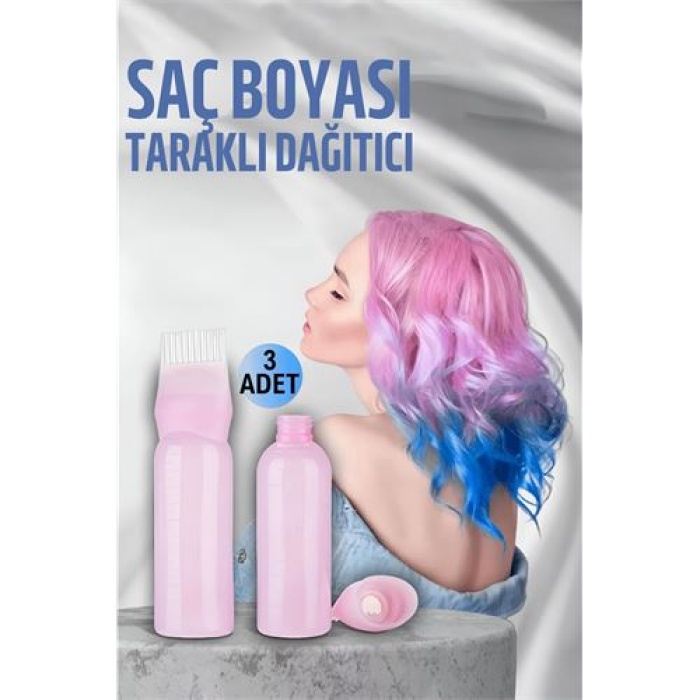  Saç Boyası Eşit Dağıtım Taraklı Şişe Doldurulabilir Aplikatör 3 ADET