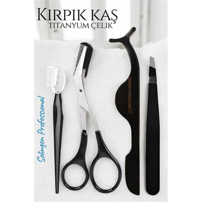  Kirpik Kaş Bakım Kiti Titanyum Çelik Solingen