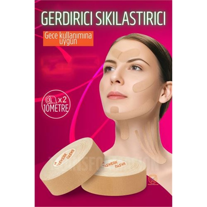  Yüz Boyun Gerdirici Bant Gece Sıkılaştırıcı Bant 10 METRE