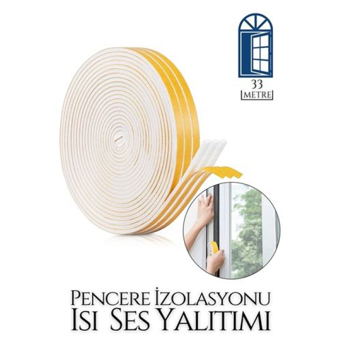  Pencere Ses Isı Yalıtım Sünger Bant 33 METRE