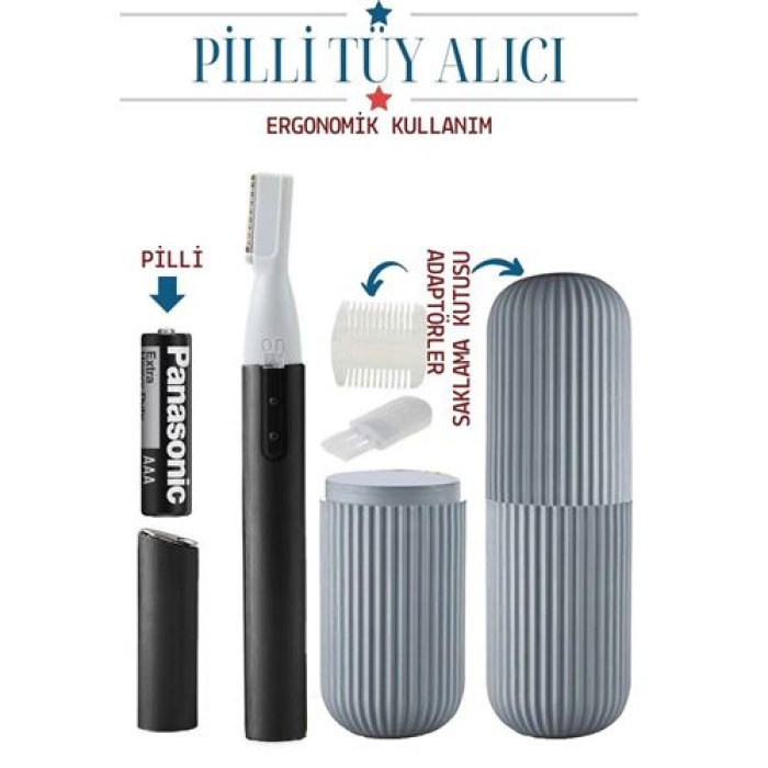  Burun Kulak Kıl Temizleyici Kutulu Pilli Set