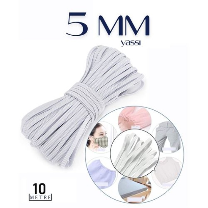  Yassı Bel Paça Giysi Lastiği 10 Mt 5 mm