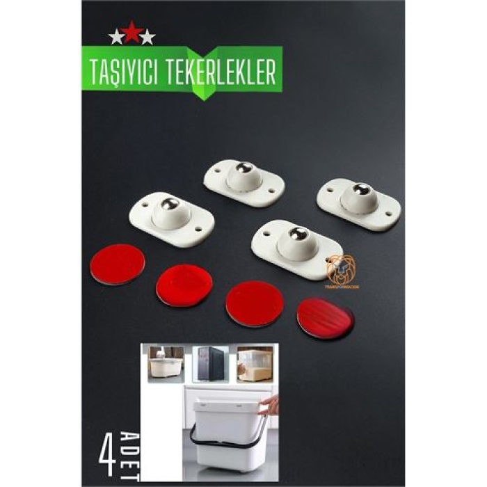 Bilyeli Mini Taşıyıcı Tekerlek Seti  360D Yapışkanlı