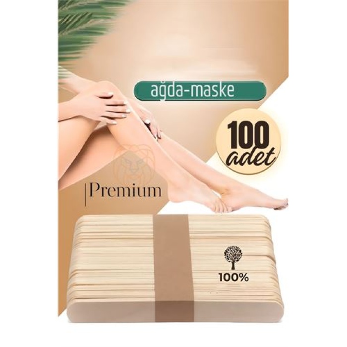  Ağda Spatulası Büyük Ahşap Maske ve Ağda Spatulası 100 Adet