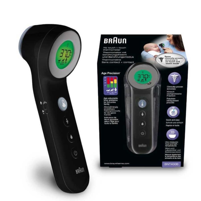 Braun BNT400 Temassız Alından Ateş Ölçer Siyah
