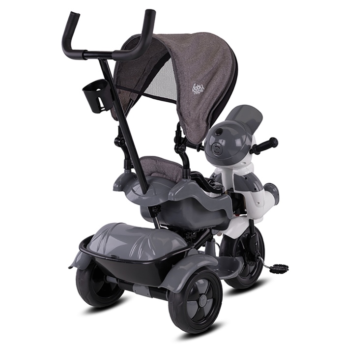 Babyhope 125A Yupi Triycle 3 Tekerli Kontrollü Bisiklet (Pedli) Gri