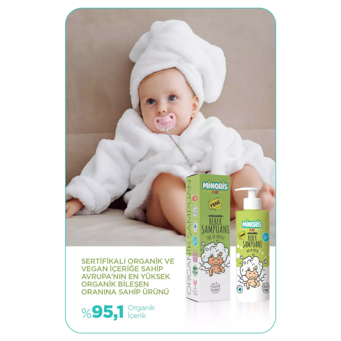 Minoris Baby Organik Bebek Saç ve Vücut Şampuanı 200 ml