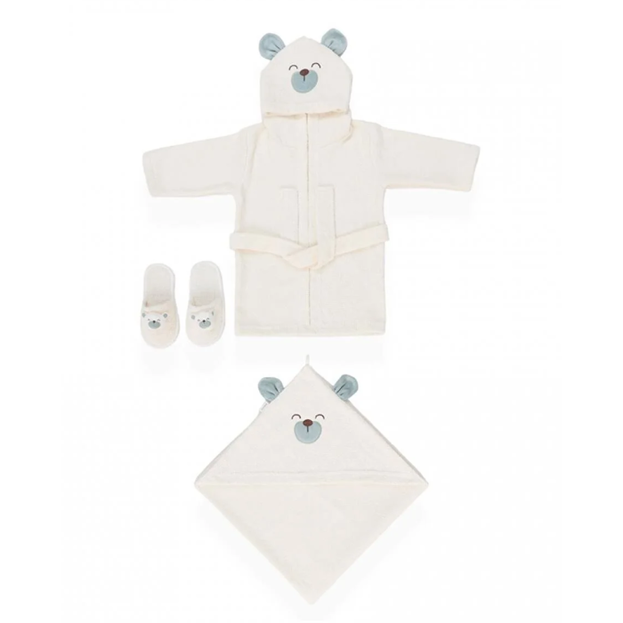 Bebitof Baby Sevimli Köpek Bornoz Seti 30041 Mint