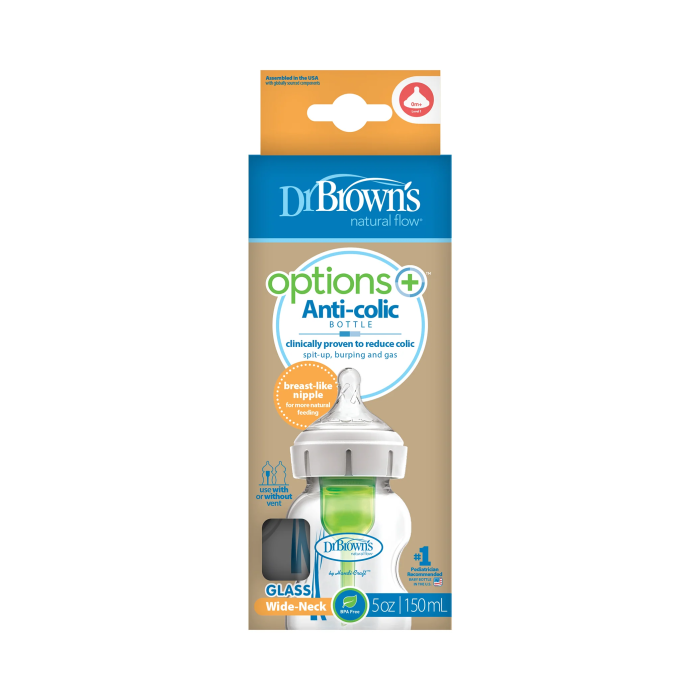 Dr.Browns Geniş Ağız Anti Kolik Options+ Cam Biberon 150 ml