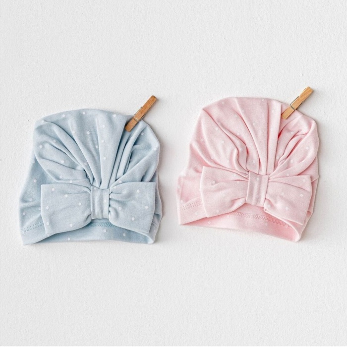 Andywawa AC25648 Cuddly Bunny Bear 2Li Şapka Pink Blue