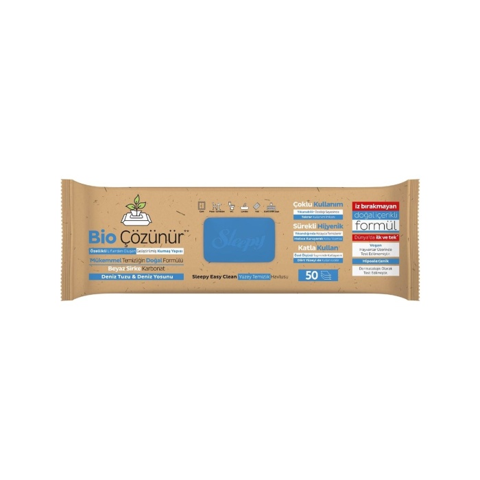 Sleepy Bio Yüzey Temizlik Havlusu 50 Adet Deniz Tuzu Yosun